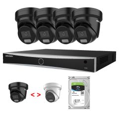 Voordelig en goed Hikvision 4 x 8MP IP Smart Hybrid Colorvu camera's 2.8mm met NVR met PoE incl. 2TB