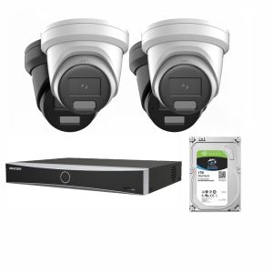 Voordelig en goed Hikvision 2x 8 MP Acusense Hybrid buiten camera's met NVR en 1TB harddisk