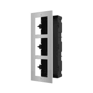 Voordelig en goed Hikvision DS-KD-AFC3/S, modulaire intercom, inbouwframe drievoudig RVS